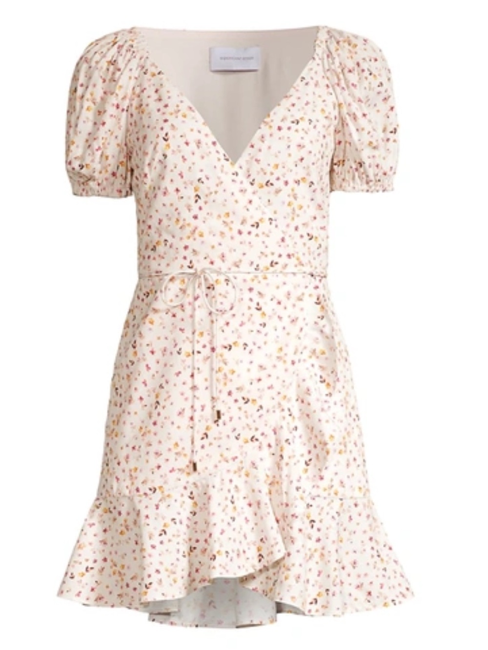Significant Other Andrea Floral Wrap Mini Dress in Cream Ditsy